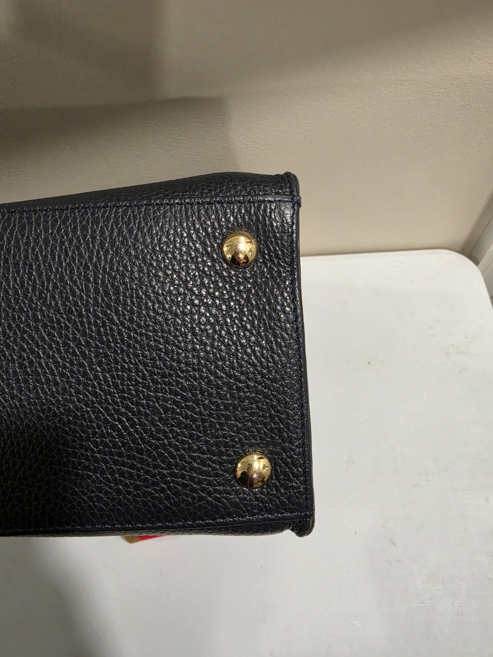 Large Essential Leather Tote - Navy - Picture 4 of 6